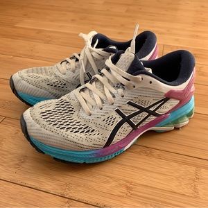ASICS gel-kayano 26 sneakers, blue and purple colour way